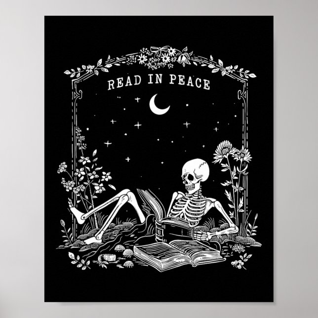 Affiche Lire En Paix Enseignant Éffrayant Skeleton Trick T (Devant)