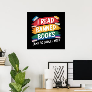 Affiche lire les livres interdits semaine des bibliothécai
