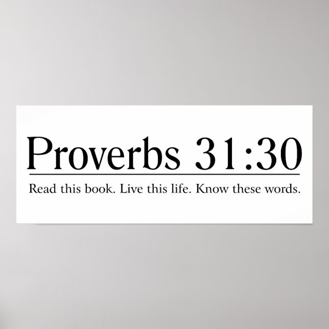 Affiche Lire les proverbes de la Bible 31:30 (Devant)