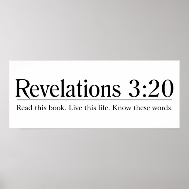 Affiche Lire les révélations bibliques 3:20 (Devant)