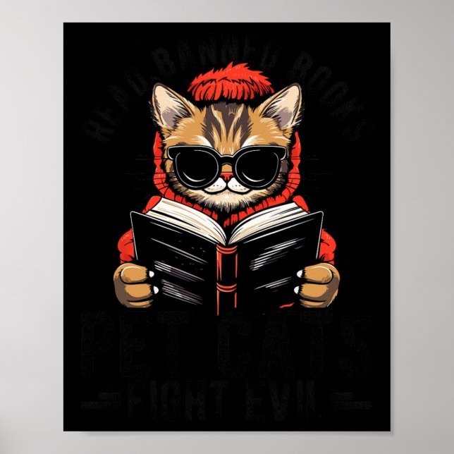 Affiche Lire Livres Interdits Pet Cats Combattre Le Mal Lu (Devant)