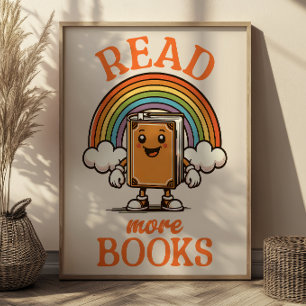 Affiche Lire plus Livres Art rétro Imprimer pour les vers
