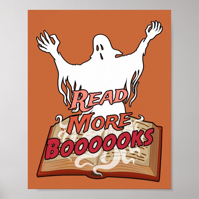 Affiche Lire plus Livres Ghost Book Halloween (Devant)