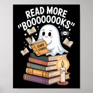 Affiche Lire Plus Livres Ghost Lecture Halloween Art Te