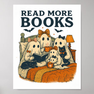 Affiche Lire Plus Livres Jote Ghost Famille Halloween Homm