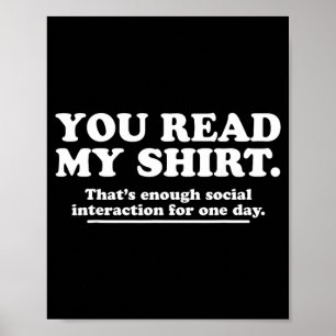 Affiche Lire T-shirt drôle sarcasme humour de introverti c