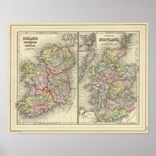 Affiche L'Irlande, Ecosse