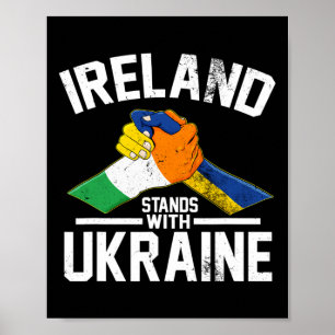 Affiche L'Irlande Soutient L'Ukraine Drapeau Ukrainien Irl