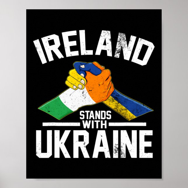 Affiche L'Irlande Soutient L'Ukraine Drapeau Ukrainien Irl (Devant)