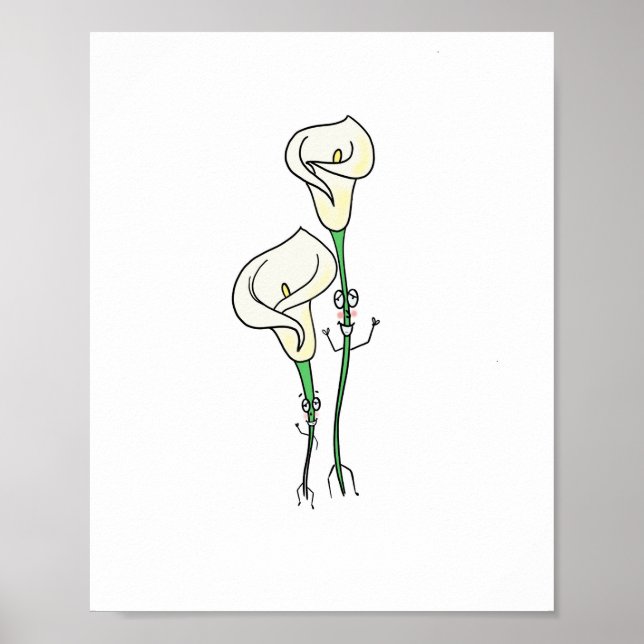 Affiche lis pacifiques, thème de fleurs mignon (Devant)