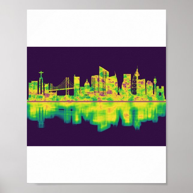Affiche Lisbon Portugal Skyline (Devant)