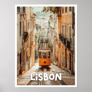 Affiche Lisbonne Portugal Art Voyage célèbre place