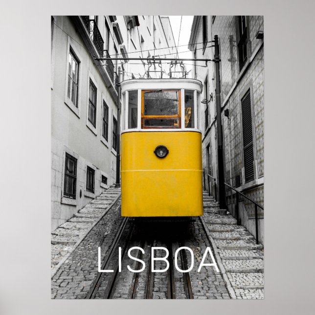 Affiche Lisbonne Portugal Retro Tramway Souvenir Vintage (Devant)
