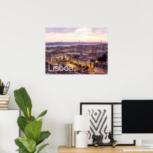 Affiche Lisbonne Portugal Sunset Skyline Cityscape Souveni