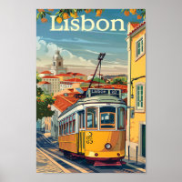 Lisbonne Portugal Vintage Retro Voyage Illustratio
