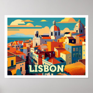 Affiche Lisbonne Portugal Voyage artistique coloré
