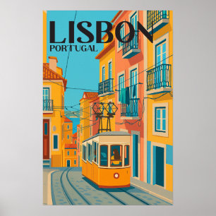 Affiche Lisbonne Portugal Voyage Vintage Coloré