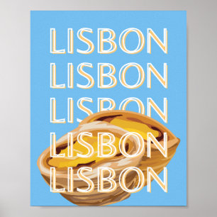Affiche Lisbonne Travel Art, Bleu, Portugal