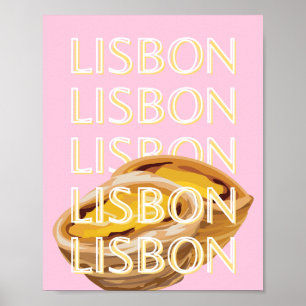 Affiche Lisbonne Travel Art, Portugal Travel Art, Rose