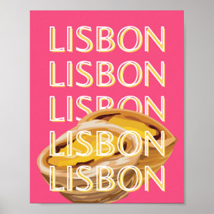 Affiche Lisbonne Travel Art, Rose, Portugal Travel Art