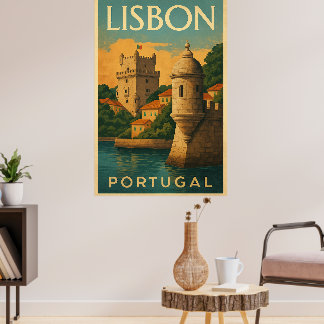 Affiche Lisbonne vintage Portugal