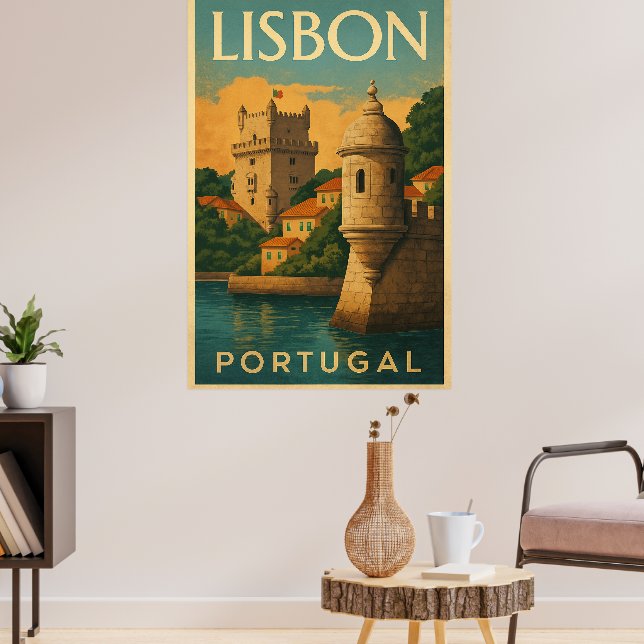 Affiche Lisbonne vintage Portugal (Salon 3)