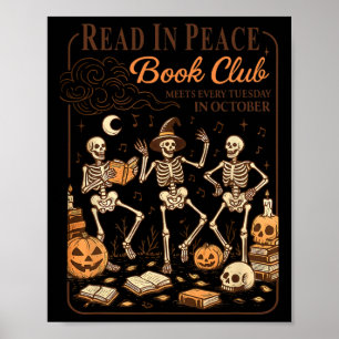 Affiche Lisez Peace Book Club Lecteurs Éffrayants Hallowee
