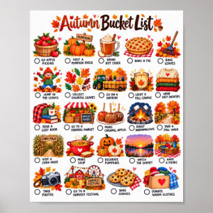 Affiche Liste de choses à faire en automne - Liste d'activ