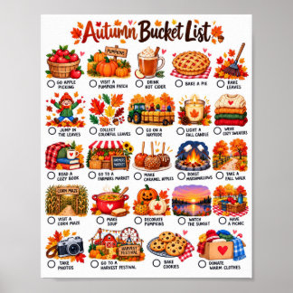 Affiche Liste de choses à faire en automne - Liste d'activ