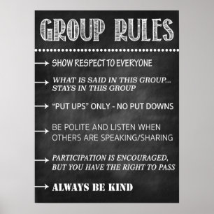 Affiche Liste de confidentialité des règles du groupe de c