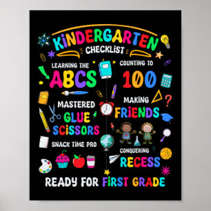 Affiche Liste de contrôle de la maternelle prête pour la p