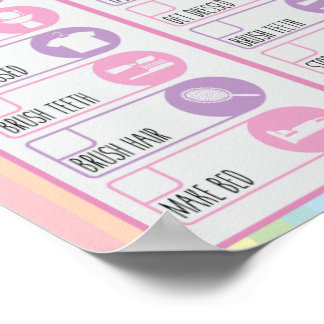 Affiche Liste de contrôle de routine de la nuit et du mati