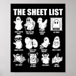 Affiche Liste De Feuilles Fantaisie Fantaisie Puns Hallowe