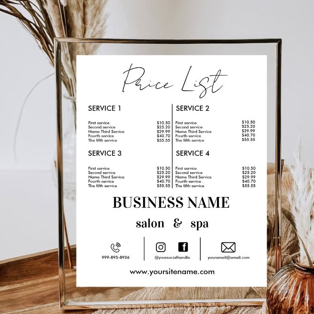 Affiche Liste de prix d'affaires électronique ongle maquil (Créateur téléchargé)