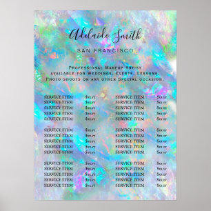 Affiche liste de prix d'affiche de conception d'opale