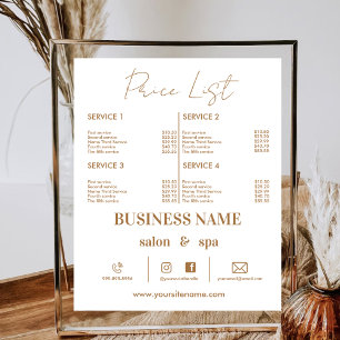 Affiche Liste de prix des entreprises électroniques Maquil