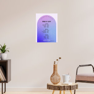 Affiche Liste de prix du menu du salon de beauté et de man