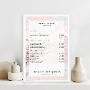 Affiche Liste de Prix Salon Moderne Pailleté