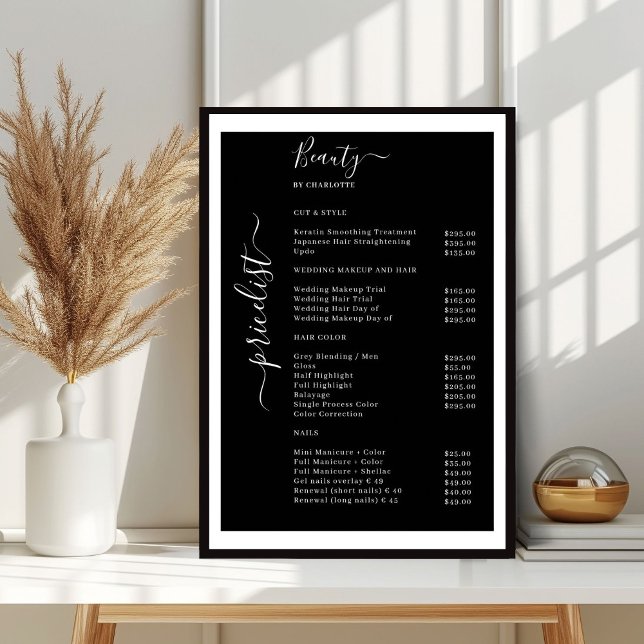 Affiche Liste de prix simple moderne (Modern Simpel Price List Poster)