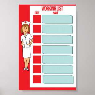 Affiche liste de travail Médicale