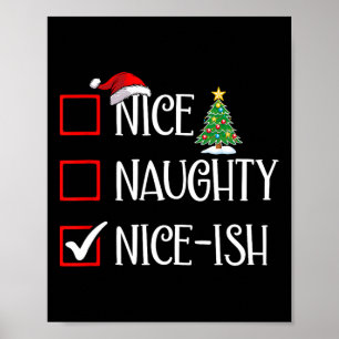 Affiche Liste de vérification de Noël drôle Humour sympa-i