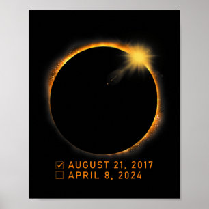 Affiche Liste de vérification Total Éclipse Solaire 8 avri