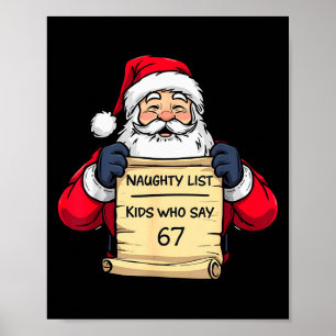 Affiche Liste des enfants vilains du Père Noël drôles qui