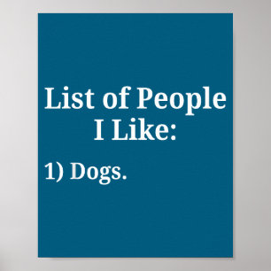 Affiche Liste des personnes que j'aime Chien Amateur d'ani