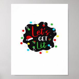 Affiche Lit Noël Lumière Boire Père Noël Esse