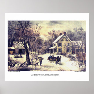 Affiche Lithographie : American Homestead Wint