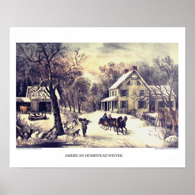 Affiche Lithographie : American Homestead Wint (Devant)