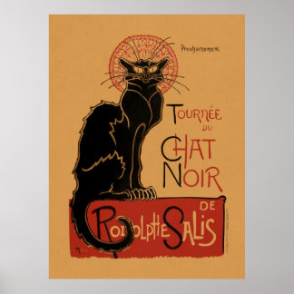 Affiche Lithographie couleur de la Tournée du Chat Noir