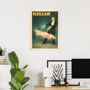 Affiche lithographique du magicien Harry Kellar
