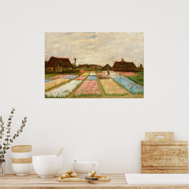 Affiche Lits à fleurs en Hollande par Vincent Van Gogh (Cuisine)